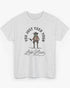 Flat laying ash gray 'You Just Yeed Your Last Haw' shirt with funny retro cowboy frog graphic